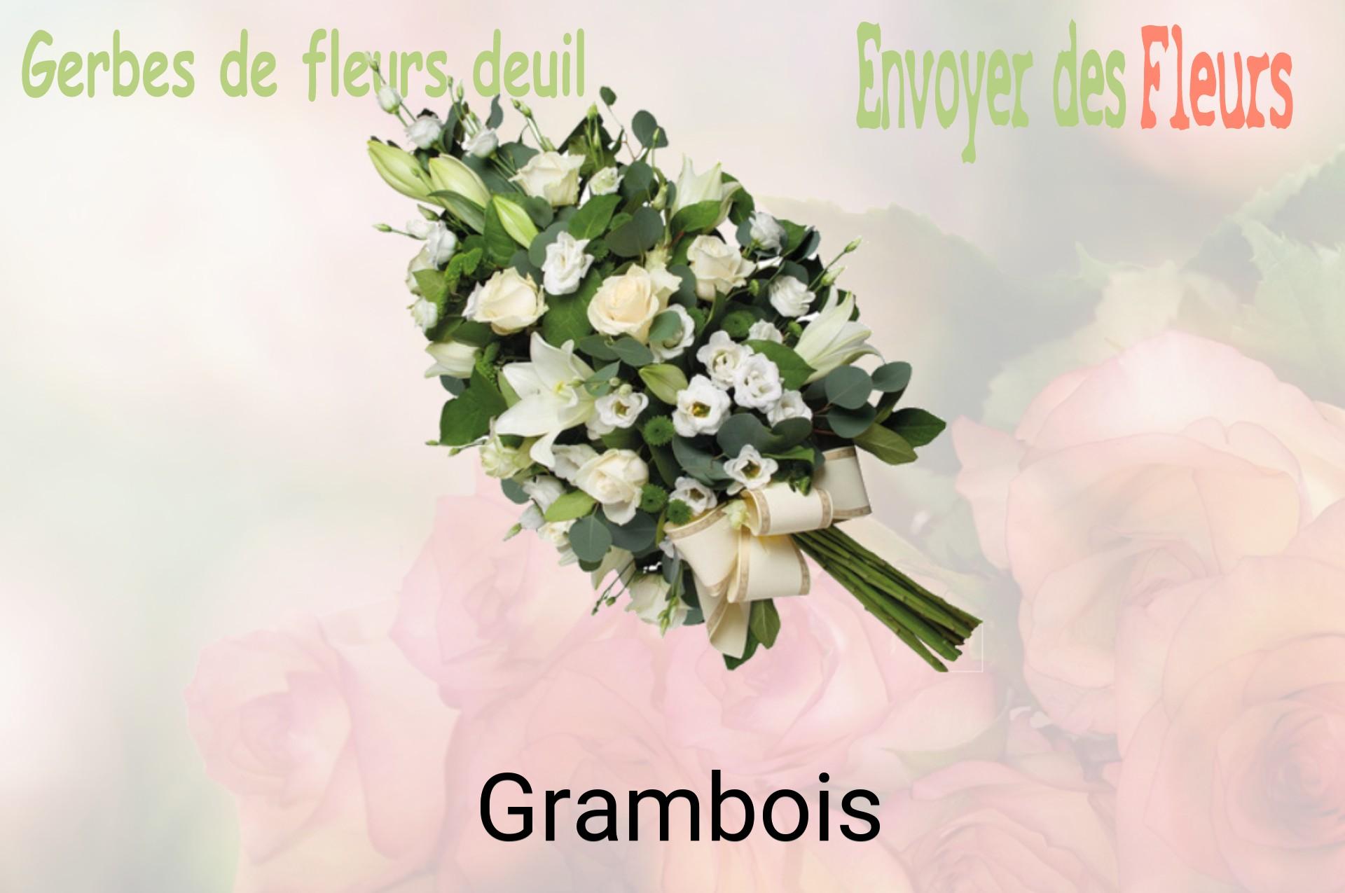 Gerbe de fleurs de deuil livrée à Grambois